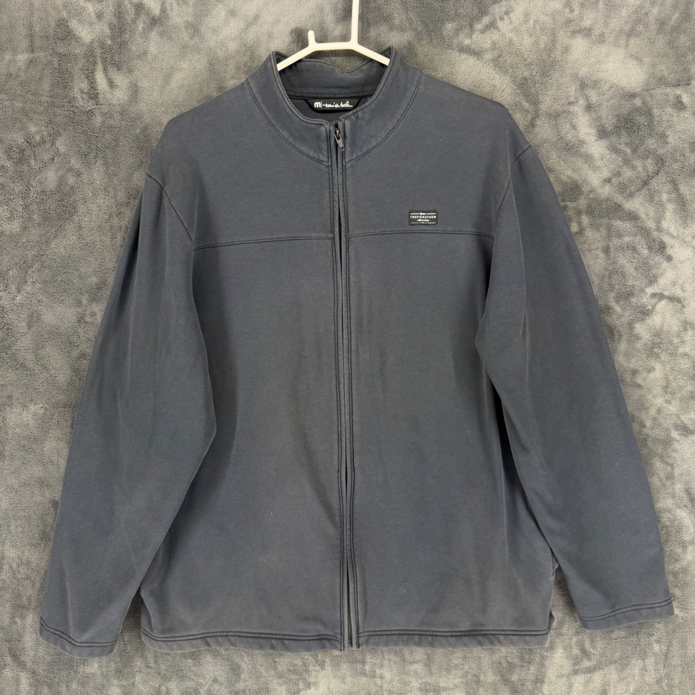 Travis Mathew Mens XXL Black Full‎ Zip Mock Neck Golf Jacket Stretch Activewear